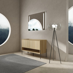 English Elm 48" Modern Freestanding Bathroom Vanity Cabinet, 3 Soft-Close Doors, KD Packing, No Sink Included W1972P199462