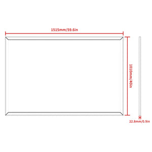 English Elm 60"X40" Oversized Modern Rectangle Mirror With Walnut Frame - Versatile Wall-Mounted Style For Any Room W708P297661