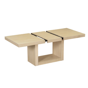 English Elm Topmax Extendable Acacia Wood Pedestal Dining Set with Bench and Upholstered Chairs N717S000054A