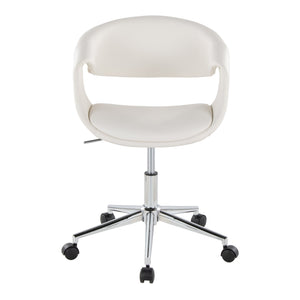 English Elm Task Chair with Chrome Five Star Base Grey Fabric Seat for Modern Home Office Use Chrome,White B202P474184