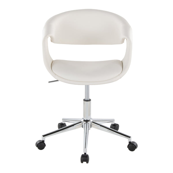 English Elm Task Chair with Chrome Five Star Base Grey Fabric Seat for Modern Home Office Use Chrome,White B202P474184