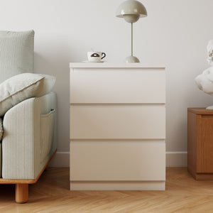 English Elm 19.7-inch Matte Finish Nightstand with Touch Release Drawers for Minimalist Bedrooms White W3151P407888