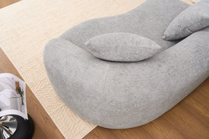 English Elm Curved Boneless Sofa modular 110" sectional with high-density foam & spring core, kid‑friendly curves, no assembly required for easy moving and cozy lounging Grey W2231S00007