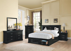 English Elm Black 5-Drawer Chest with Sleek Black Finish, Smooth Pull Handles, Ample Storage for Organized Rooms B062P209041