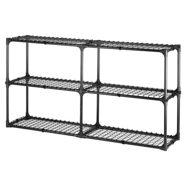 English Elm 3-shelf Wire Shelving Rack with Dust Cover Heavy Duty Steel Storage Set of 2 W285P166895