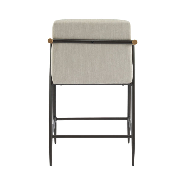 English Elm Christopher Knight Home® - Counter Stool Mid-Century Modern Set of 2 with Metal Frame, Soft Cushions & Solid Wood Armrests Beige,Espresso N771P247153M