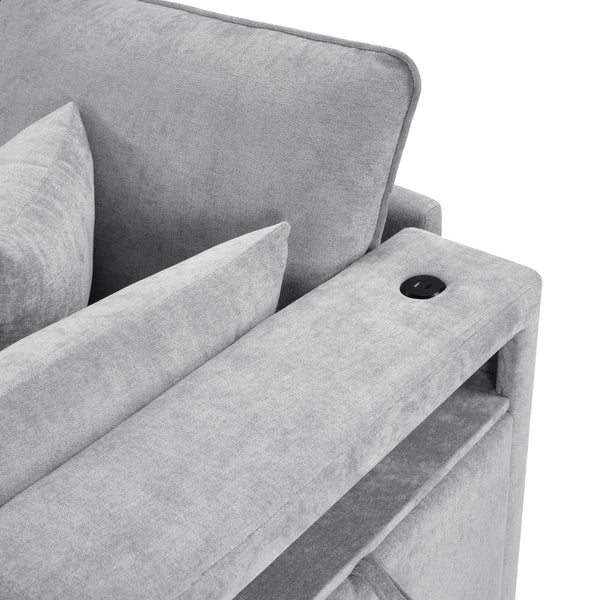 English Elm Swivel Barrel Accent Chair Chenille Tufted Round Club Seat for Living Room Lounge N719S002300E