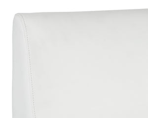 Sunpan Dean Bar Stool with Exposed Brass Frame and Luxurious Bonded Leather for Stylish Spaces Antique Brass / Cantina White