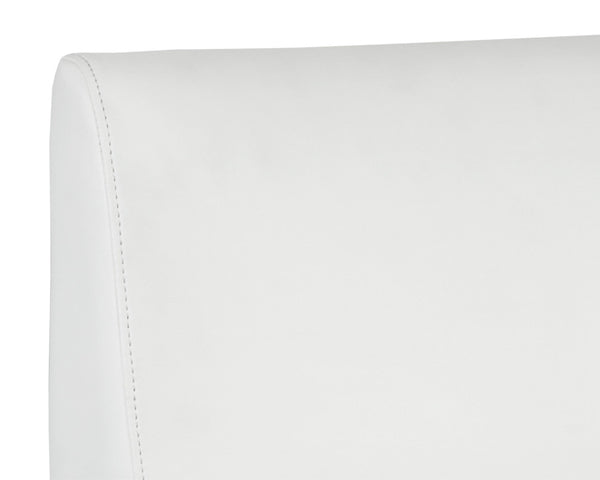 Sunpan Dean Bar Stool with Exposed Brass Frame and Luxurious Bonded Leather for Stylish Spaces Antique Brass / Cantina White