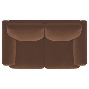 English Elm Dania Tufted Crescent Arm Loveseat Woven Upholstery Retro Mid-century Sitting Room B062P451739