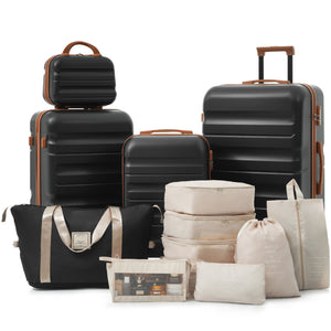 English Elm Hardshell Abs Four Piece Spinner Luggage Set with Tsa Lock and Packing Cubes N730P262653B
