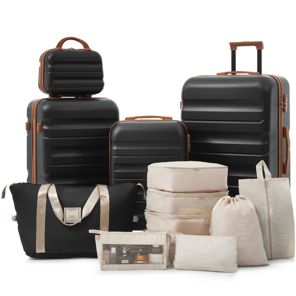 English Elm Hardshell Abs Four Piece Spinner Luggage Set with Tsa Lock and Packing Cubes N730P262653B