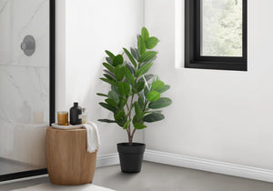 English Elm Artificial Garcinia Tree - 28" Tall Faux Plant With Real-Touch Leaves In Sleek Black Pot For Home Decor B2710P220018