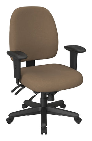 OSP Home Furnishings Ergonomics Chair Adjustable Lumbar Support Office Seat with Greenguard Certified Cushioned Back Taupe 43808-232