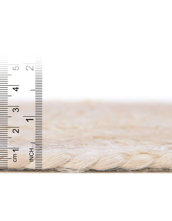 Unique Loom Braided Jute Dhaka Hand Braided Solid Rug White,  7' 10" x 10' 0"