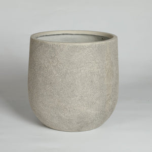 English Elm Round Concrete Style Planter Duo Handcrafted Magnesium Oxide Pots for Patio Garden W347P449373