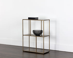 Sunpan Eiffel Low Bookcase - Stylish Iron Design with Anti-Tipping Kit for Modern Living and Office Spaces Small - 23.75W x 12D x 31H