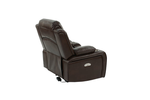 English Elm Power Motion Recliner Chair with USB Cup Holders Wireless Charging Gel Leatherette Brown Comfort B011P205591