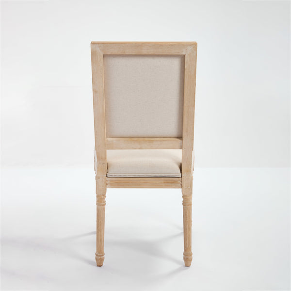 English Elm French Country Dining Chairs Set Of 2 – Elegant Upholstered Square Back, Stylish Comfort For Dining W3426P324534