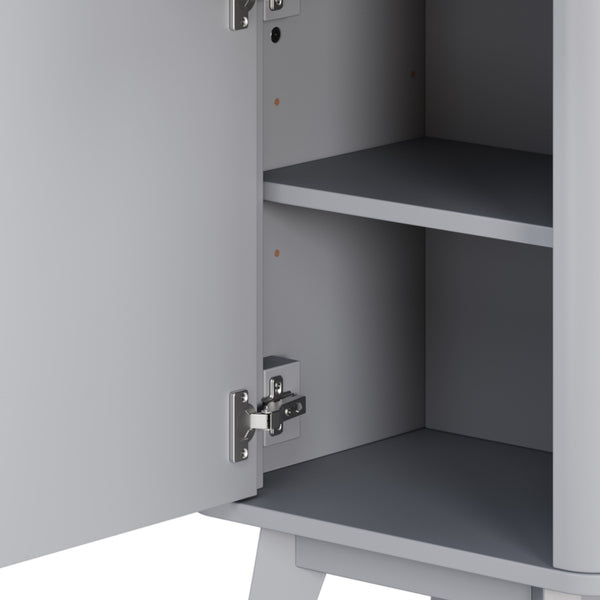 English Elm 68" Tall Fluted Freestanding Storage Cabinet with Drawer and Adjustable Shelf for Bathroom Gray N817P375218G