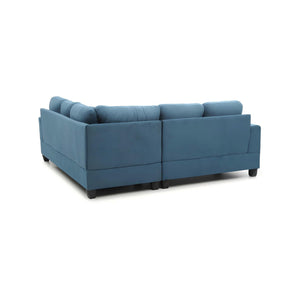 English Elm Glory Newbury G463B-SC Sectional Sofa - Compact PU Upholstery, Pocketed Coil Seats, Durable Frame Aqua Blue 49 L x 28.7 W x 16 H B078S00052