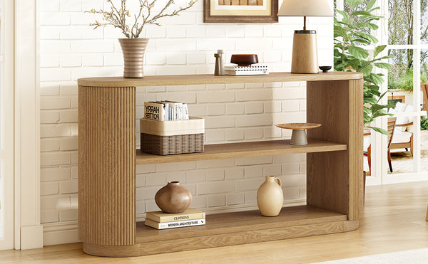 English Elm Christopher Knight Home® - Mirod Modern Console Table - Slim Entryway Sofa Table With Open Shelf & Elegant Wood Grain Design N760P281359N