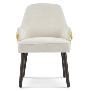 English Elm Indoor Two-tone Fabric Armchair Set Curved Back Ergonomic Dining Accent Seating Beige,Yellow N779P370716B