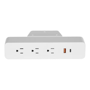 OSP Home Furnishings Undersurface-mount Power Hub with Usb-c Ac Outlets for Desks and Workstations PM8311W