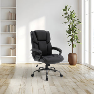OSP Home Furnishings Execuative Faux Leather Office Chair with Lumbar Support and Pneumatic Height Adjustment FL14571-U6