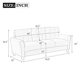 English Elm 79.9" Modern Living Room Sofa Linen Upholstered Couch Furniture For Home Or Office ,Light Grey,(3-Seat,Old Sku:Wf288519Aar)