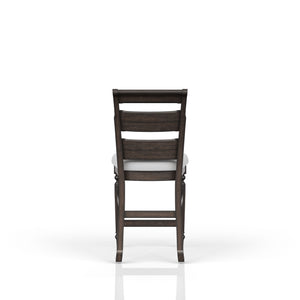 English Elm Counter Stool Mahogany Ladderback – Solid Wood Counter Height with Polyester Upholstered Seat, 19.5"W B2699P286902