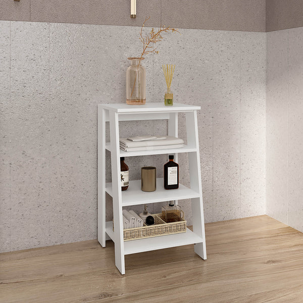 English Elm BATHBI 30" Ladder Shelf Organizer for Bathroom and Living Room – 4-Tier Space-Saving Modern Storage Rack White 34.7 L x 18.6 W x 3.2 H B070P242491