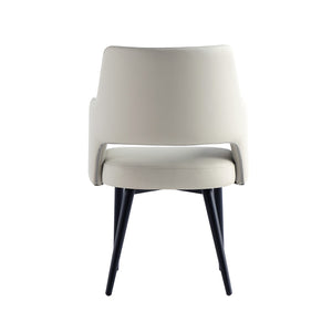 English Elm Tremont Metal Vegan Leather Armchair - Modern Stone Gray Design For Stylish Comfort & Durability B365P397742-GIGA