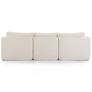 English Elm Modern Chenille Cloud Sectional with Ottoman Deep Sink Modular L Shaped Living Room Sofa Beige+White W2379S00001