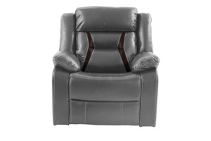 English Elm Modern Power Reclining Sofa Set Leatherette Upholstered Living Room Gray 3 Piece B011S02442