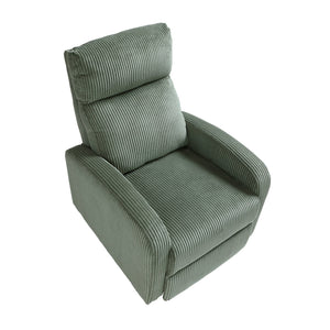 English Elm Modern Parsons Push Back Recliner Chair in Soft Corduroy Fabric — Sleek Comfortable Living Room Lounger with Solid Wood Frame and Easy Recline Mechanism Green 30 L x 27 W x 21.5 H B011P395854