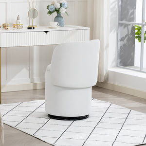 English Elm Stylish Barrel Swivel Accent Chair Upholstered Seat with Storage for Vanity or Dining W3248P424642