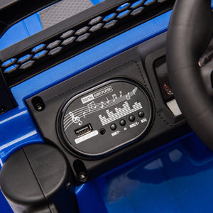 English Elm 12v Kids Electric Ride on Truck with Parental Remote Four Wheel Suspension and Led Lights Blue W1578P187460