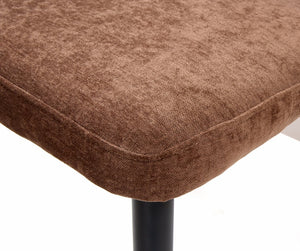 English Elm Dark Brown Suede Armless Dining Chairs with Sleek Metal Legs Foam Padded Set of 2 T3967P431251