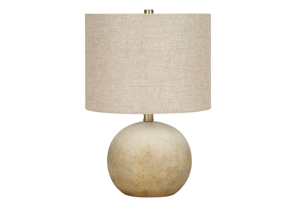 English Elm Lighting, 20" Contemporary Table Lamp With Beige Concrete Base & Linen Shade – Perfect For Any Space B2710P220134