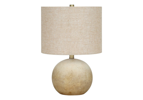 English Elm Lighting, 20" Contemporary Table Lamp With Beige Concrete Base & Linen Shade – Perfect For Any Space B2710P220134