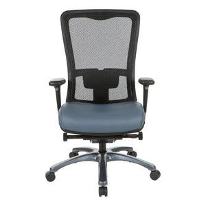 OSP Home Furnishings Progrid Ergonomic Mesh Office Chair with Lumbar Support and Padded Seat for All Day Blue 97720-R105