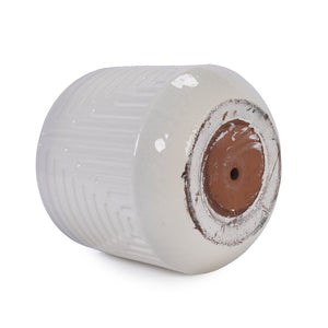 English Elm Ceramic Planter - Hand-Crafted Modern Flowerpot For Indoor & Outdoor Use In Elegant White Finish W3273P326369