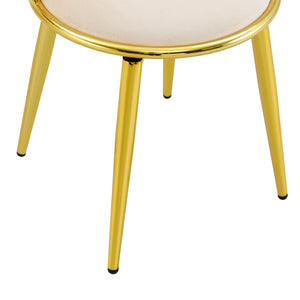English Elm Set of 2 Velvet Dining Chairs with Braided Rope Backs and Glamorous Metal Legs Beige W3875P399190