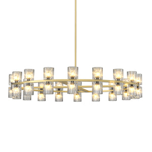 English Elm Modern 36" Gold K9 Crystal Chandelier Ceiling Light, Warm 2700K G4 LEDs, 108W Elegant Fixture for Dining Room, Foyer, Bedroom W2312P368693