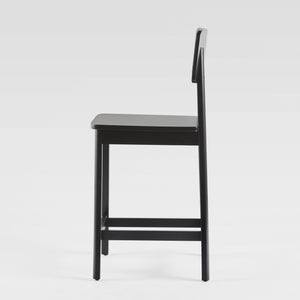 Minimalist Solid Wood Counter Stool - Set of 2 Black MASD7DBLVP Walker Edison
