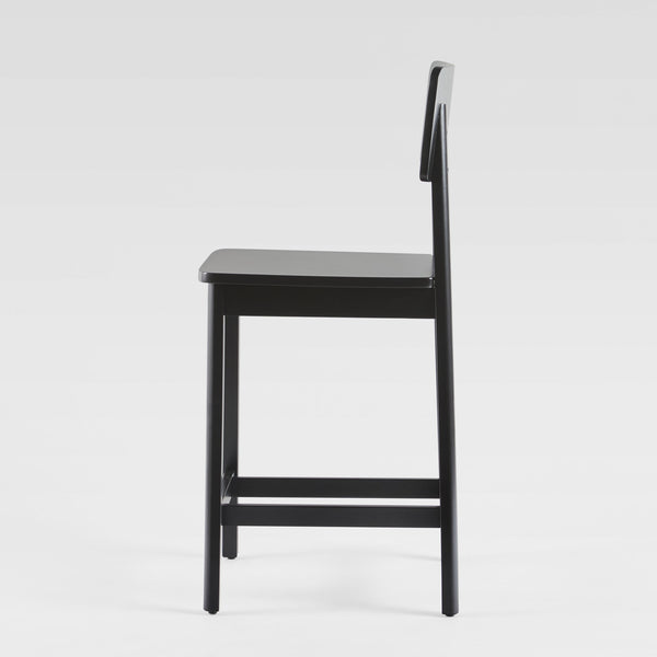 Minimalist Solid Wood Counter Stool - Set of 2 Black MASD7DBLVP Walker Edison