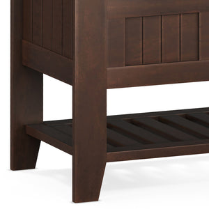 English Elm Acadian Solid Wood Entryway Bench with Lift-Top Storage & Shelf, Brunette Brown Finish, 48" B136P203423