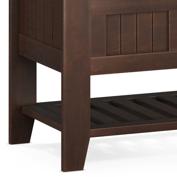 English Elm Acadian Solid Wood Entryway Bench with Lift-Top Storage & Shelf, Brunette Brown Finish, 48" B136P203423