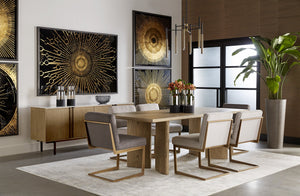 Sunpan Supernova Luxe Art Deco Wall Art - Handcrafted Gold Leaf Sunburst on Glossy Acrylic, 48"x72"